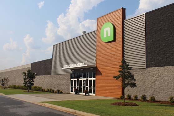 Clemson NewSpring Church glass door entrance