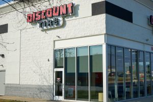 Discount Tire glass doors and windows