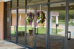 Hillcrest Baptist glass doors
