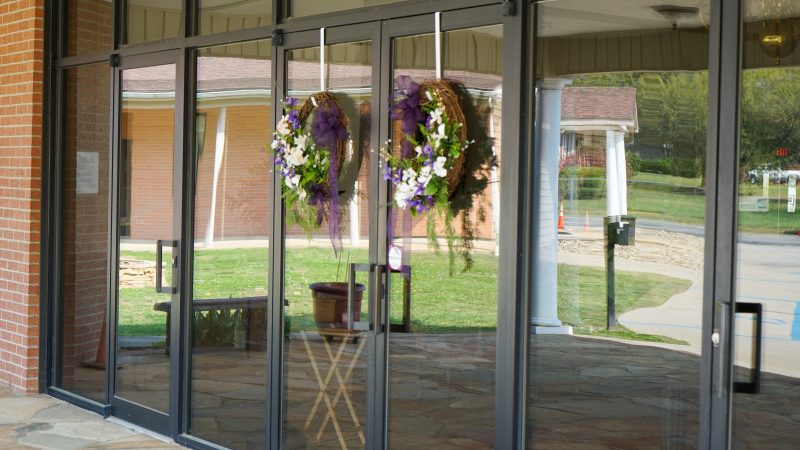 Hillcrest Baptist glass doors