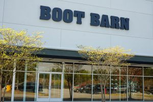 Boot Barn glass doors and storefront windows