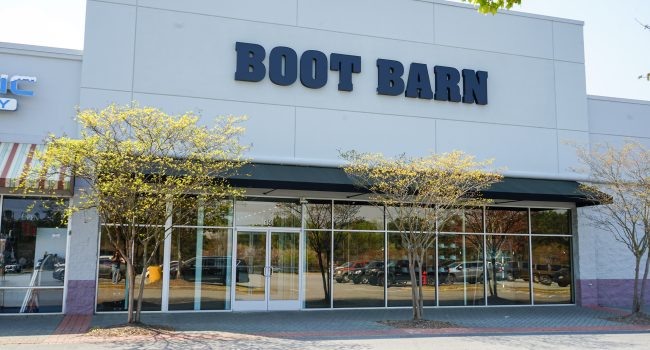 Boot Barn glass doors and storefront windows