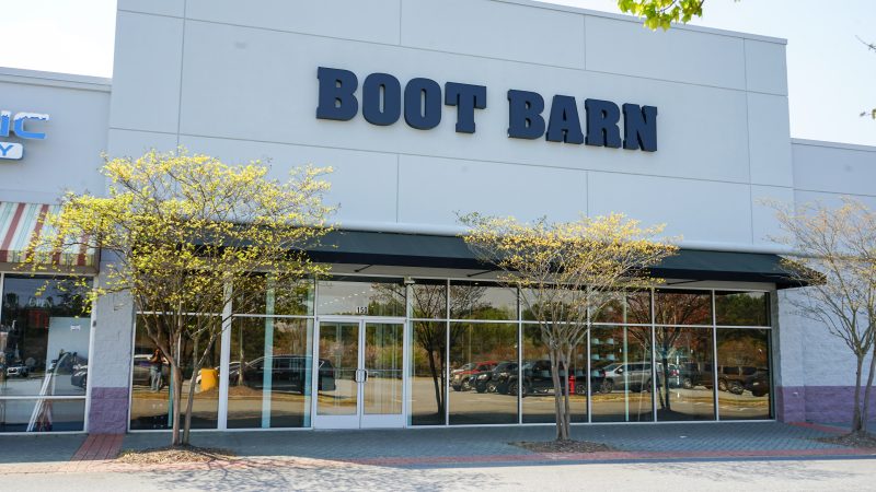 Boot Barn glass doors and storefront windows