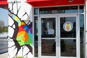 Dave's Hot Chicken glass doors