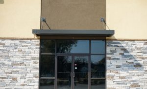 White Horse Road Shopping Center glass doors