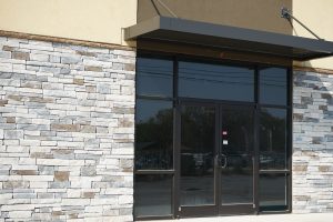 White Horse Road Shopping Center glass doors