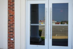 Mount Moriah Baptist Church glass doors
