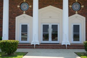 Mount Moriah Baptist Church glass doors