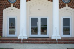 Mount Moriah Baptist Church glass doors