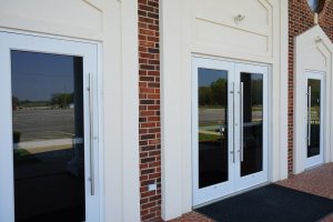 Mount Moriah Baptist Church glass doors