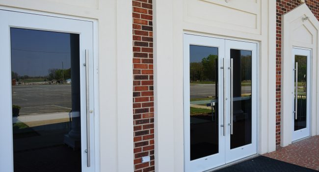 Mount Moriah Baptist Church glass doors