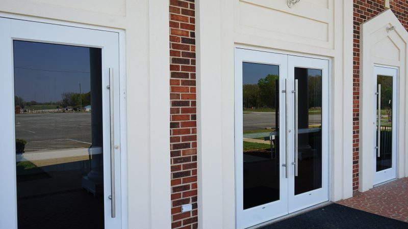 Mount Moriah Baptist Church glass doors
