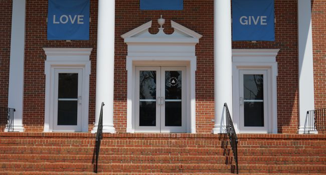 Capstone Church glass front doors